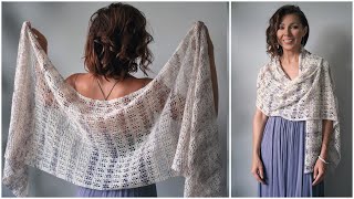 SO EASY  Beginner Summer Lace Shawl w/ a Unique Technique!