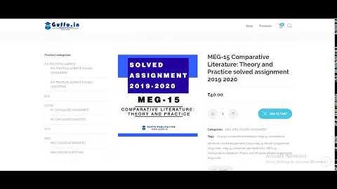 MEG 15 Comparative Literature Theory and Practice solved assignment 2019 2020