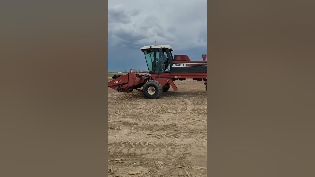 Hesston 8400 Swather - YouTube