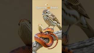 Epic moment caught on camera | Snake vs Bird 🐍🐦 #shorts #aianimals #sparrow #snake #wildlife #ai