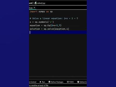 the solve() Function in SymPy: Solving Equations with Python - YouTube