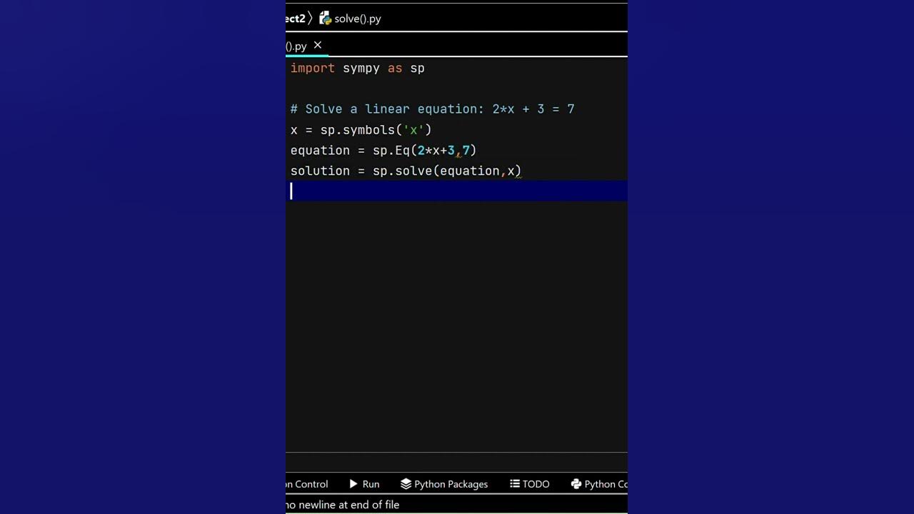the solve() Function in SymPy: Solving Equations with Python - YouTube