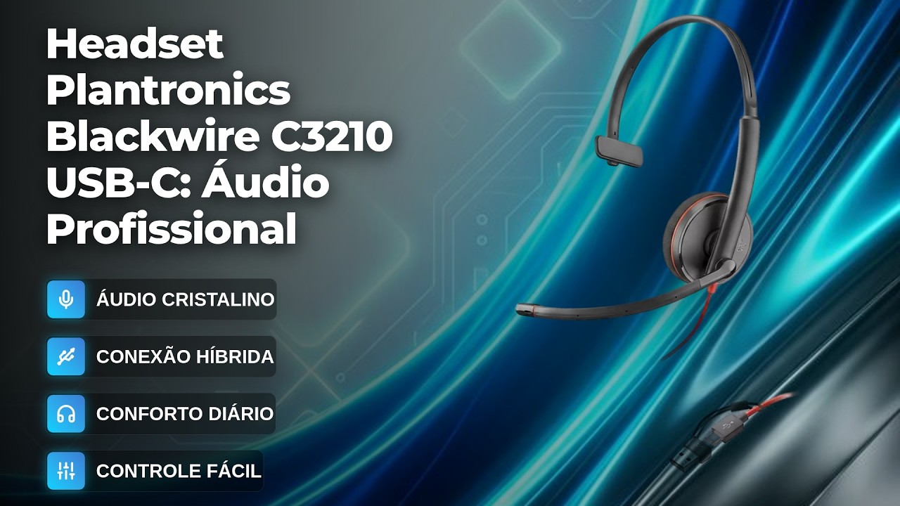 Headset Plantronics Blackwire C3210 USB-C Monoauricular On-Ear para UC