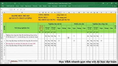 Bài 48 - Sự kiện BeforeBoubleClick ứng dụng trong hồ sơ chất lượng
