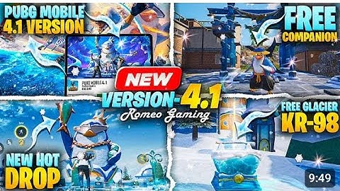 PUBG mobile  full gameplay   4.1update is here | Free Glacier kR .98.& Free Companion | All New Feat