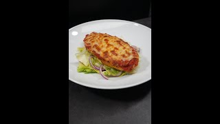 Stuffed Chicken Cutlet with Salad 🍗🥗 Crispy and cheesy!