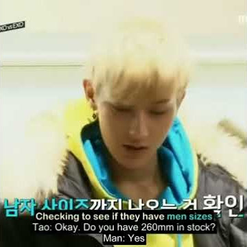 Exo OT12 Tao Buys Women Shoes for Baekhyun 😂😂
