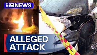 Luxury car destroyed in alleged arson attack | 9 News Australia