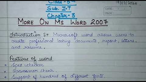 More on MS WORD 2007 class 5 by Ms Indu Verma