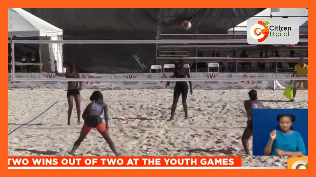 Women beach volleyball team through to round of 16 with 100 win in