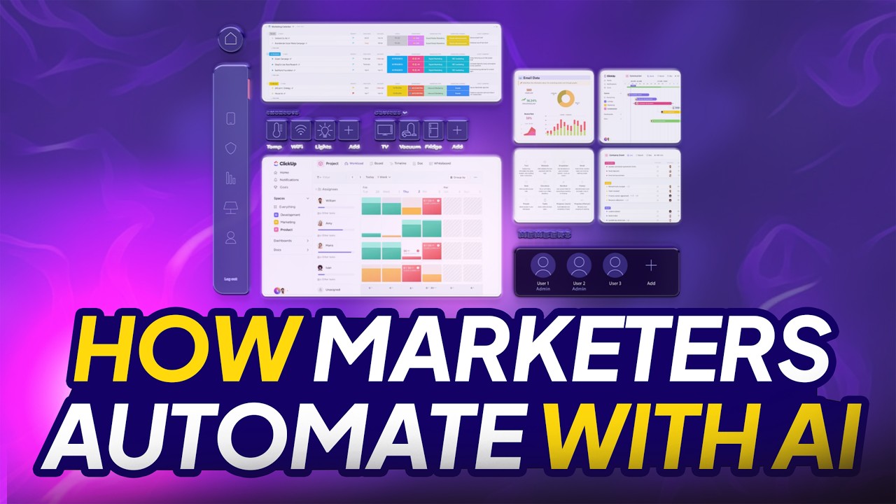 ClickUp AI marketing automation tutorial showing integrated workflows