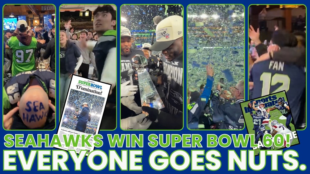 «Сиэтл Сихокс» выиграли Супербоул 60! Все сошли с ума. (Неистовые и эпичные реакции фанатов)