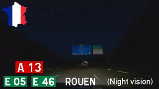 France (F): A13 around Rouen (night vision..)