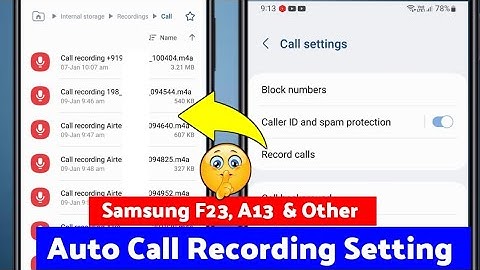 Samsung galaxy f23, a13 auto call recording setting || how to enable auto call recording