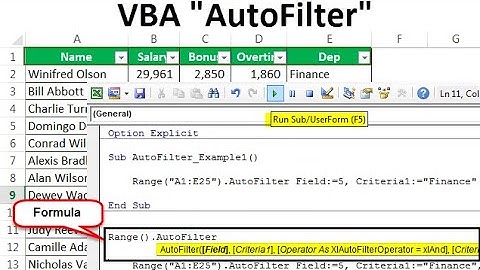 Auto Filter In Excel VBA