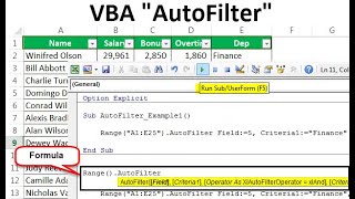 Auto Filter In Excel VBA