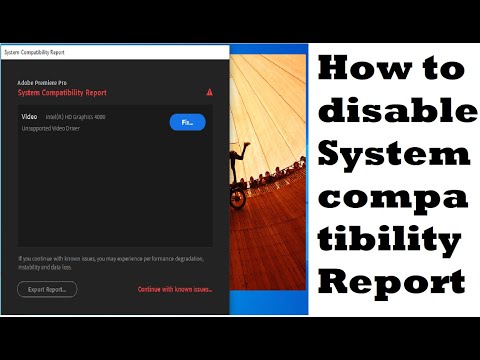 How to Disable system compatibility Report  After effect or all adobe version 2020