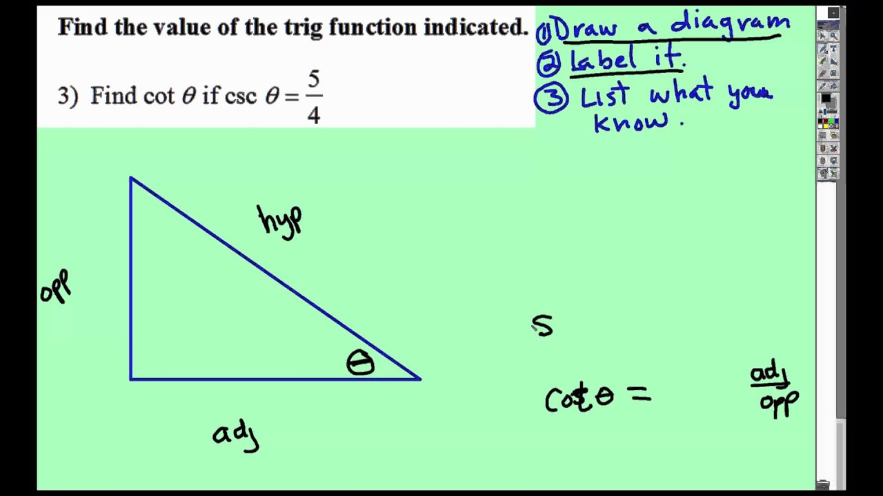 Find Value given trig ratio. - YouTube