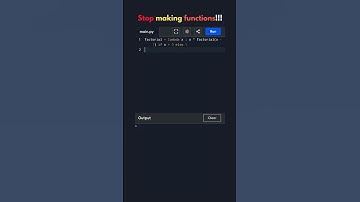 Stop Writing Functions! Factorial in 1 Line | Python Lambda #coding #shorts