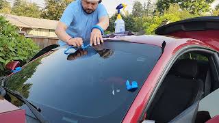 INSTALACION FRANJA PARA EL SOL , VINIL EN PARABRISAS DE CARRO PARA EL SOL, FRANJA ANTISOL.