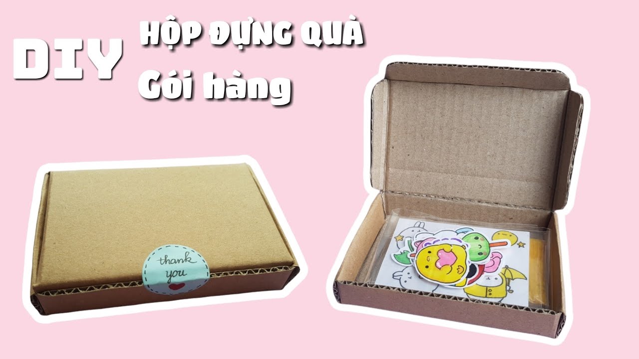 Cách làm HỘP GÓI HÀNG| Cách làm hộp mini đựng quà| Hộp đựng sticker ...