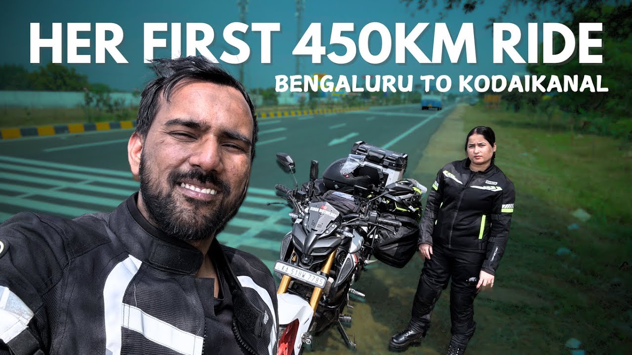 Her First Long Bike Ride | 450 KM With My Wife | Bengaluru to Kodaikanal  |  Day 1