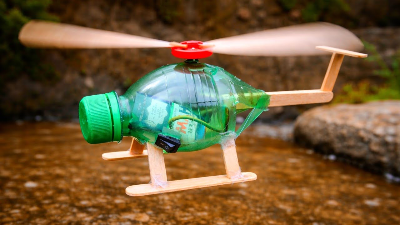 How to Make a Flying Bottle Helicopter at Home 