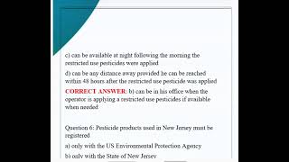 NJ PESTICIDE CORE APPLICATOR TEST LATEST EXAM WITH 300 QUESTIONS AND CORRECT ANSWERS