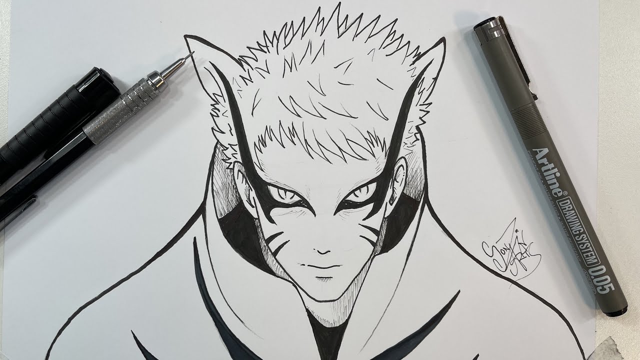 Como DESENHAR o NARUTO modo BARION - Como DIBUJAR a NARUTO modo