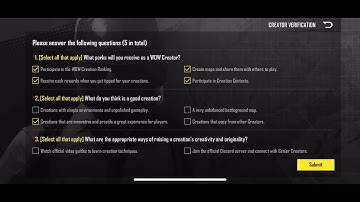 How To Become a Wow Creator In PUBG MOBILE | All Correct Answers | Wow Answers Questions |