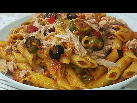 مقرونة بالتن تحضر فيسع بوتانيسكا مقرونة بالتن على الطريقة التونسية Puttanesca Des Pâtes Au Thon 