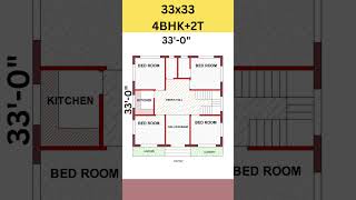 33x33 4 bed room ka makan, 33*33 house plan, 33 by 33 home design shorts homeplan housedesign
