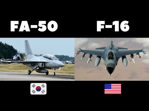 FA-50 vs F-16 fighting falcon comparison video