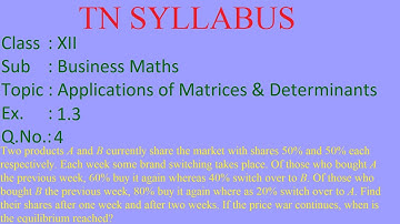Ex 1.3 - Q.No 4 - 12th Business Maths - Applications of Matrices & Determinants