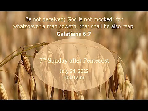 "You Reap What You Sow" July 24, 2022