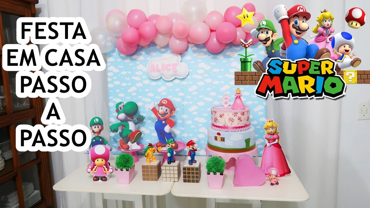 fundo super mario  Super mario bros party ideas, Aniversário super mario,  Festa do mario bros