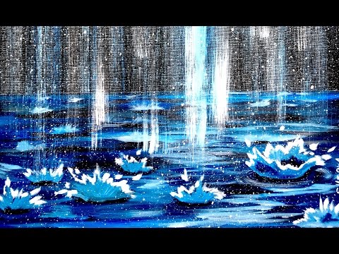 Falling Rain - Step by Step Acrylic Painting on Canvas for Beginners
