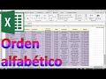 Orden alfabético en tablas de Excel