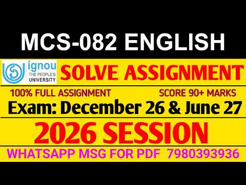 MCS 82 Solved Assignment 2026-27 English, MCS 82 Solved Assignment 2026, MCS-082 Assignment