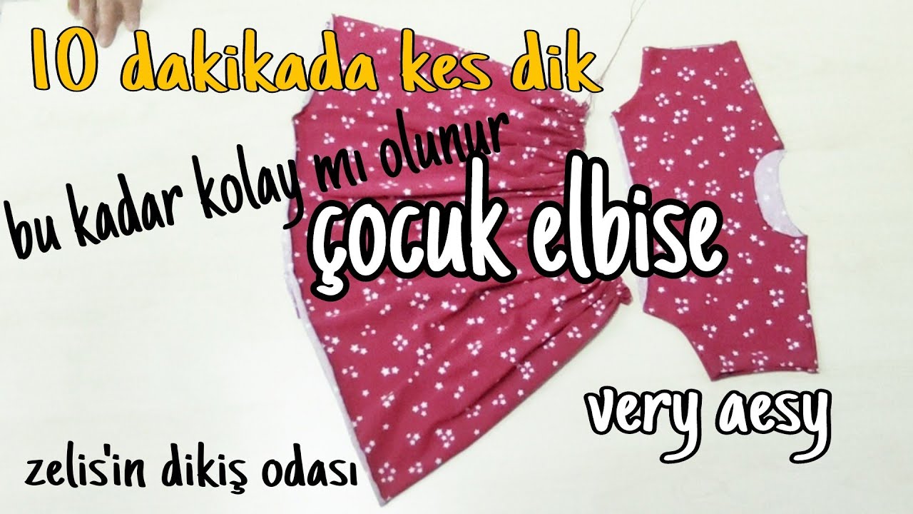 Very easy children's dress cutting and sewing/Çok kolay çocuk elbise/zelis'in dikiş odası