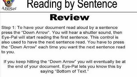 ABiSee - Eye-Pal: Reading by Sentence