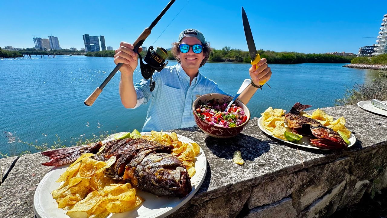 Pesca y Cocina de Pargos a la Orilla del Mar en Mazatlán! 