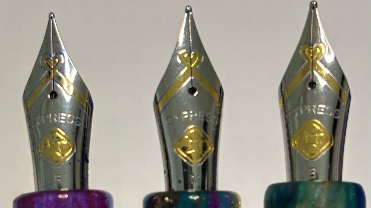 Cypress Fountain Pen Nib Comparison YouTube