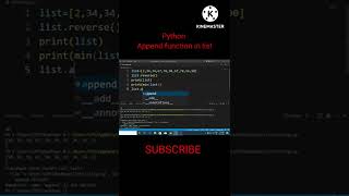 || Python programming || Append function in list || #pythonprogramming #python