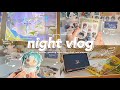 Cozy night vlog  trying genshin on a projector diy home theater watching anime merch haul