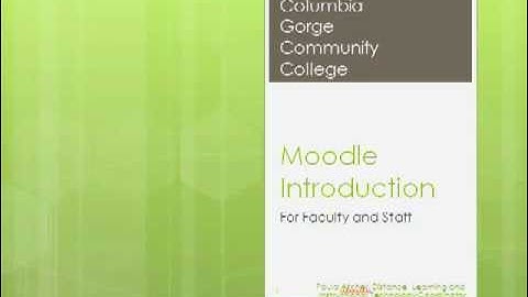 Introduction to Moodle