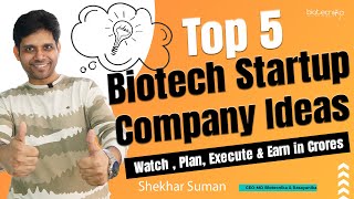 Top 5 Biotech Startup Company Ideas - Watch, Plan, Execute & Earn in Crores