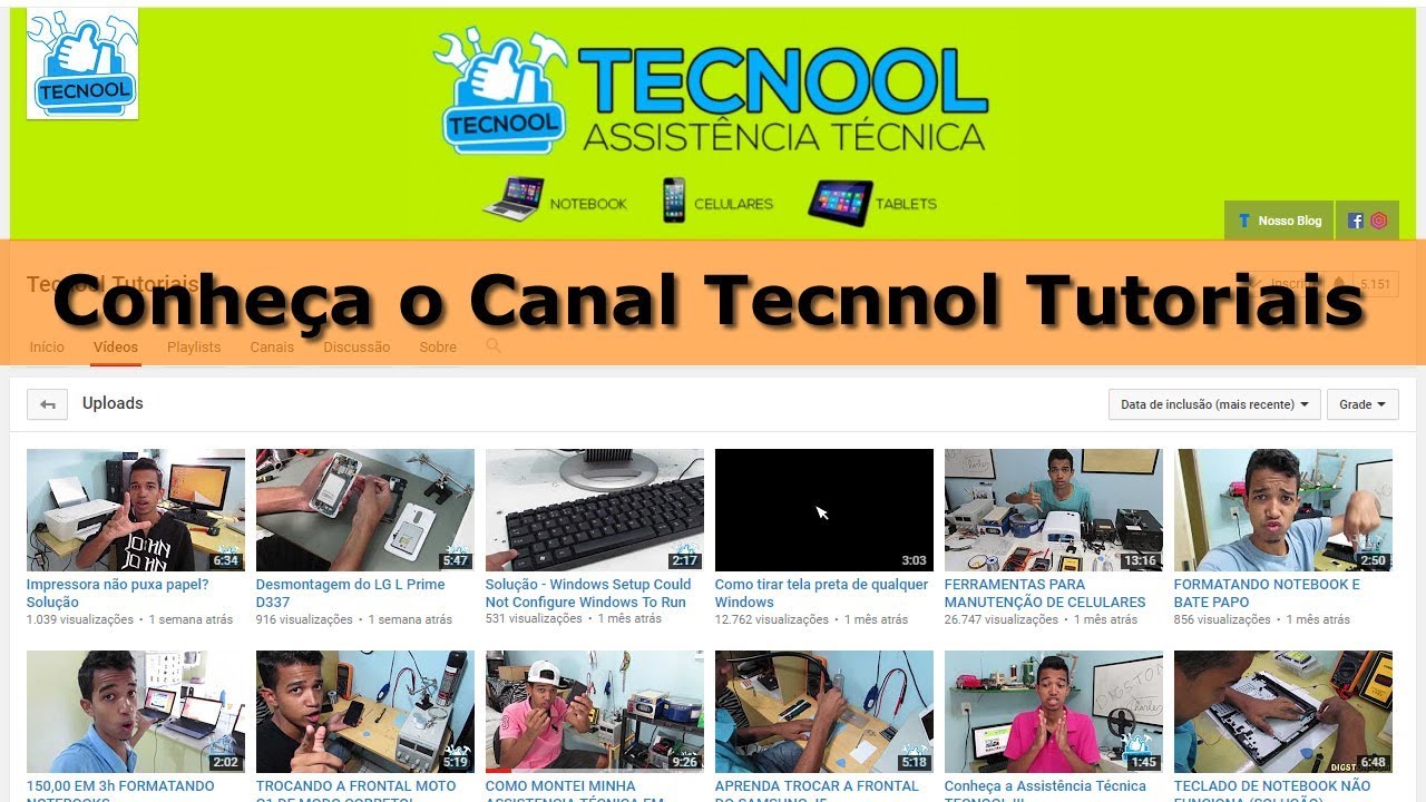 Conheça o Canal Tecnool Tutoriais