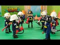 School House Fire - Playmobil Firefighters with Fire Truck and Ambulance