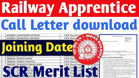Railway Apprentice Offer Letter Download 2022, SCR Apprenticeship Offer Letter, Merit list Download